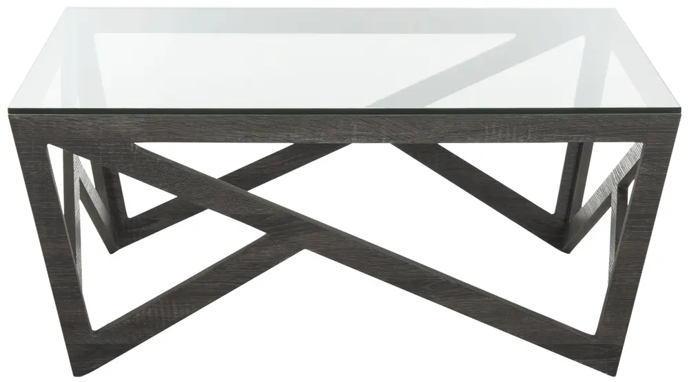 Ralston Mid Century Glass Top Coffee Table