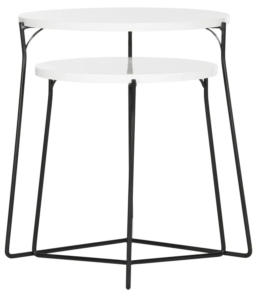 Ryne Retro Mid Century Lacquer Stacking End Table