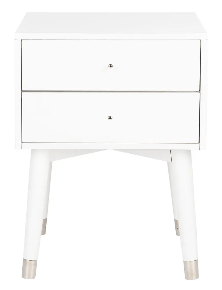 Lyla Mid Century Retro Silver Cap Nightstand