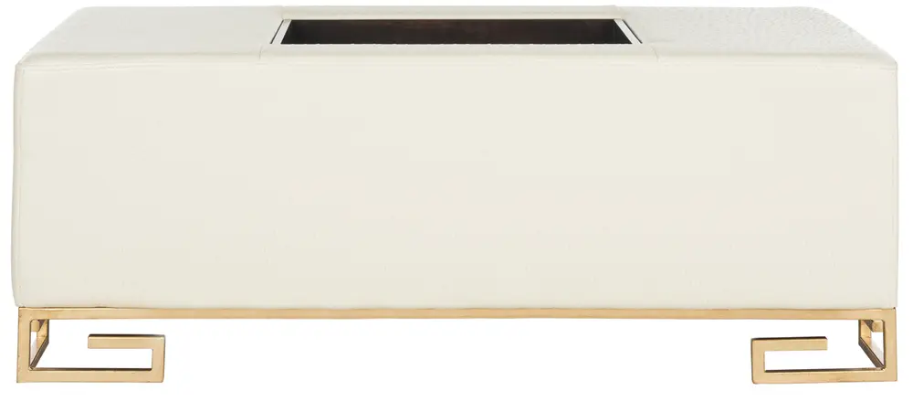 Julian Vegan Ostrich Tray Ottoman/Coffee Table