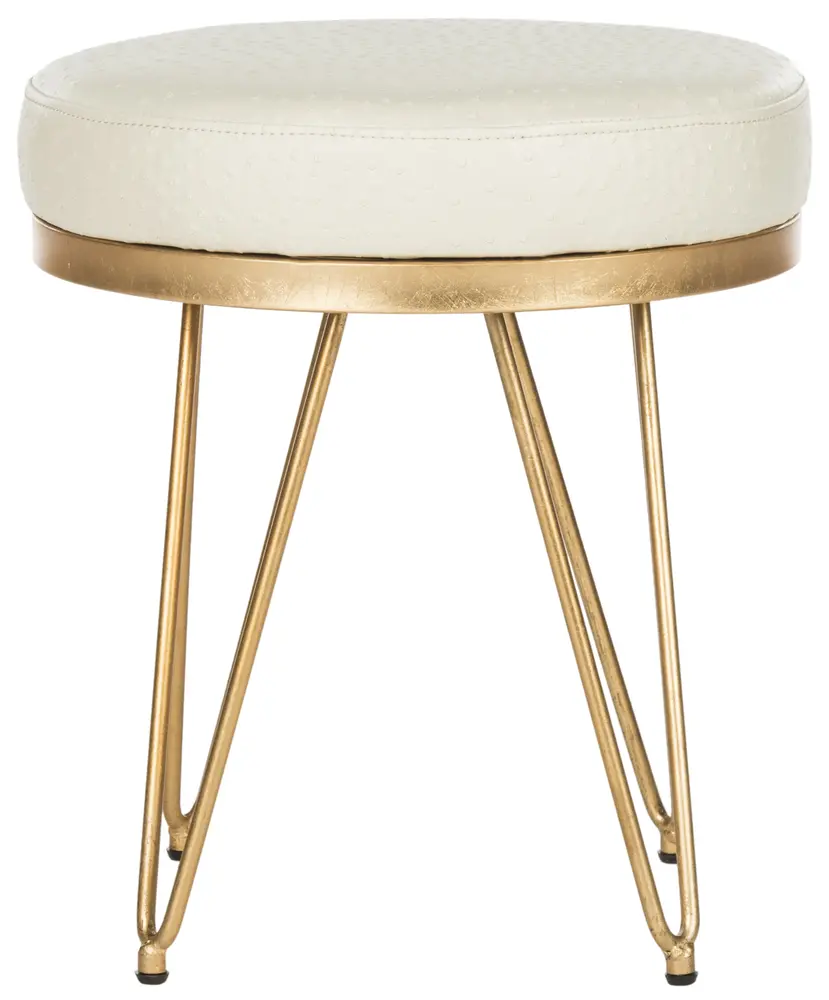 Jenine Vegan Ostrich  Round Bench