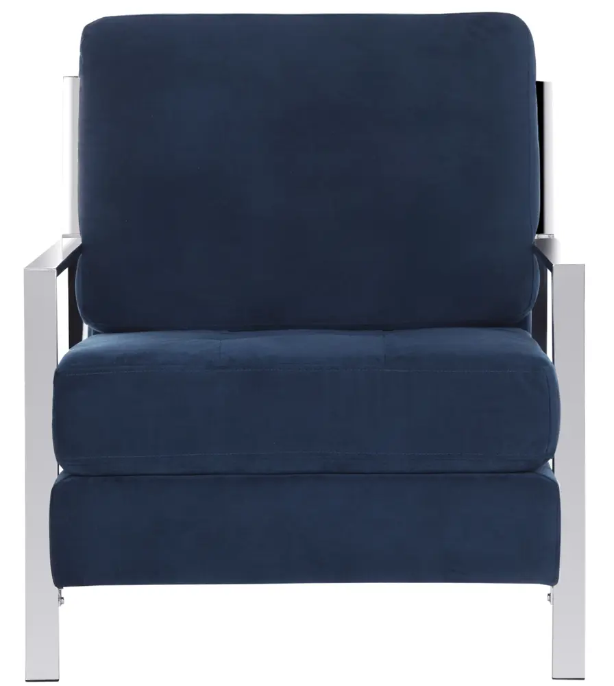 Walden Modern Tufted Velvet Chrome Accent Chair