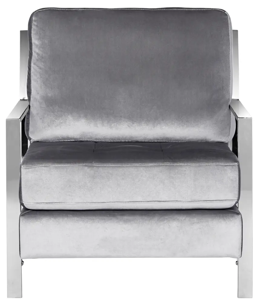 Walden Modern Tufted Velvet Chrome Accent Chair