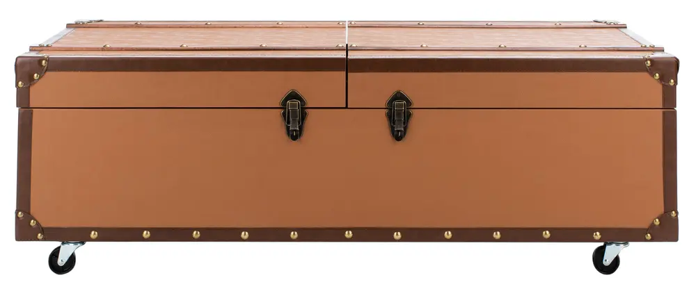 Zoe Coffee Table Storage Trunk With Wine Rack