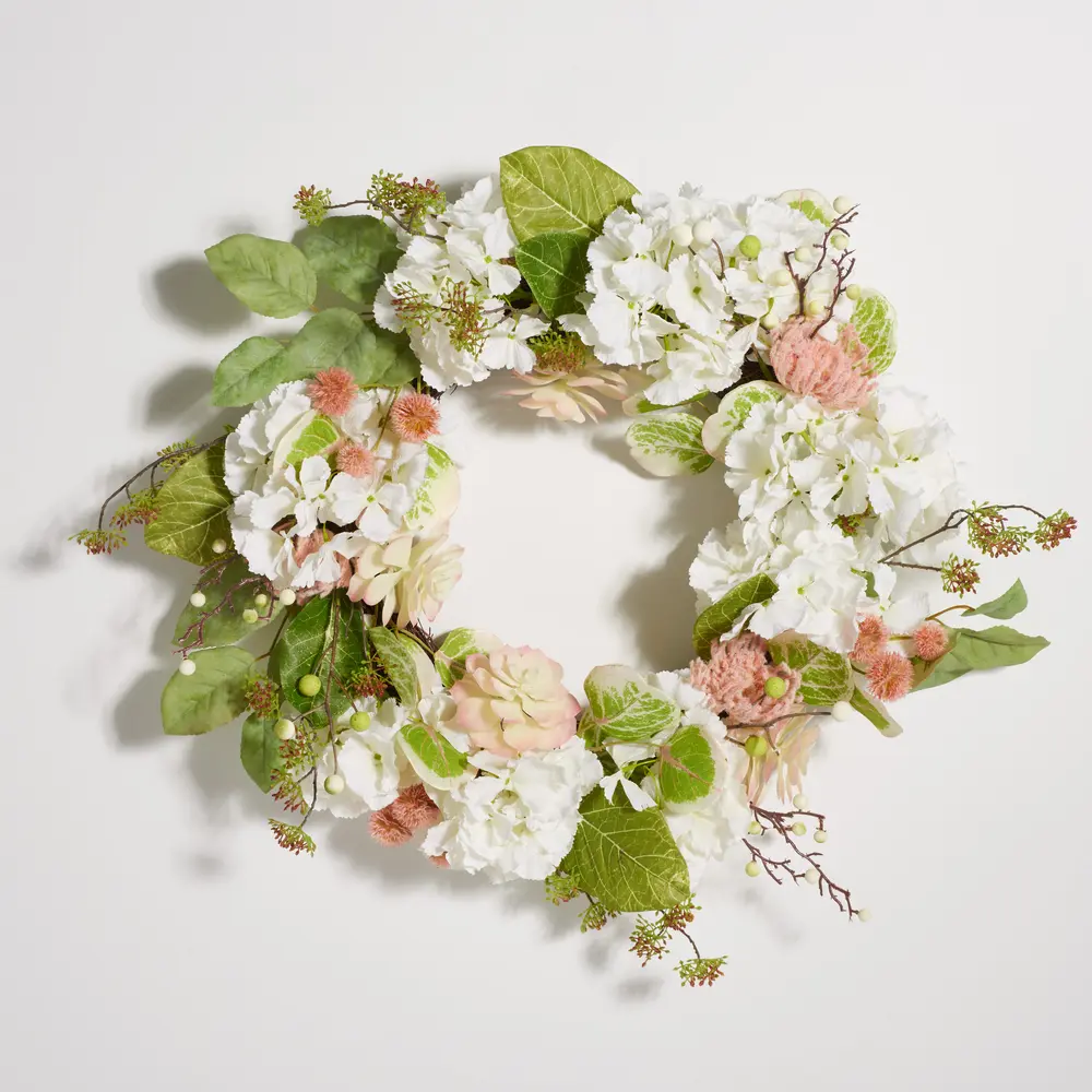 Faux 28 Inch Hydrangea & Magnolia Wreath