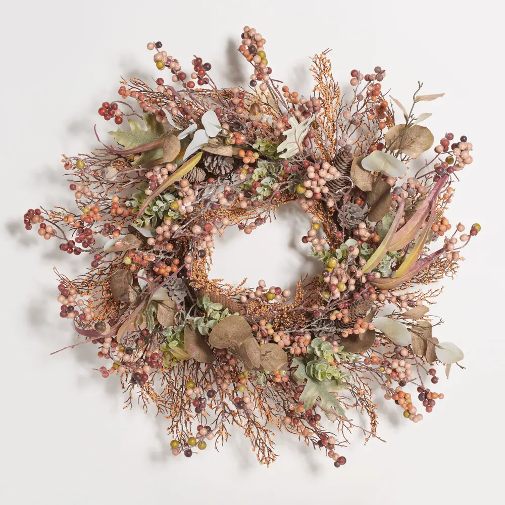 Faux 26 Inch Berry & Acorn Wreath