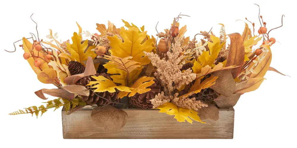 Faux 31 Inch Oak Leaf & Eucalyptus Potted Arrangement