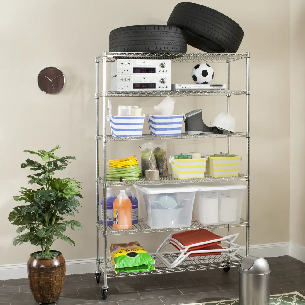 Juliet 6 Tier Heavy Duty Chrome Wire Shelve (47 In W X 18 In D X 75 In H)
