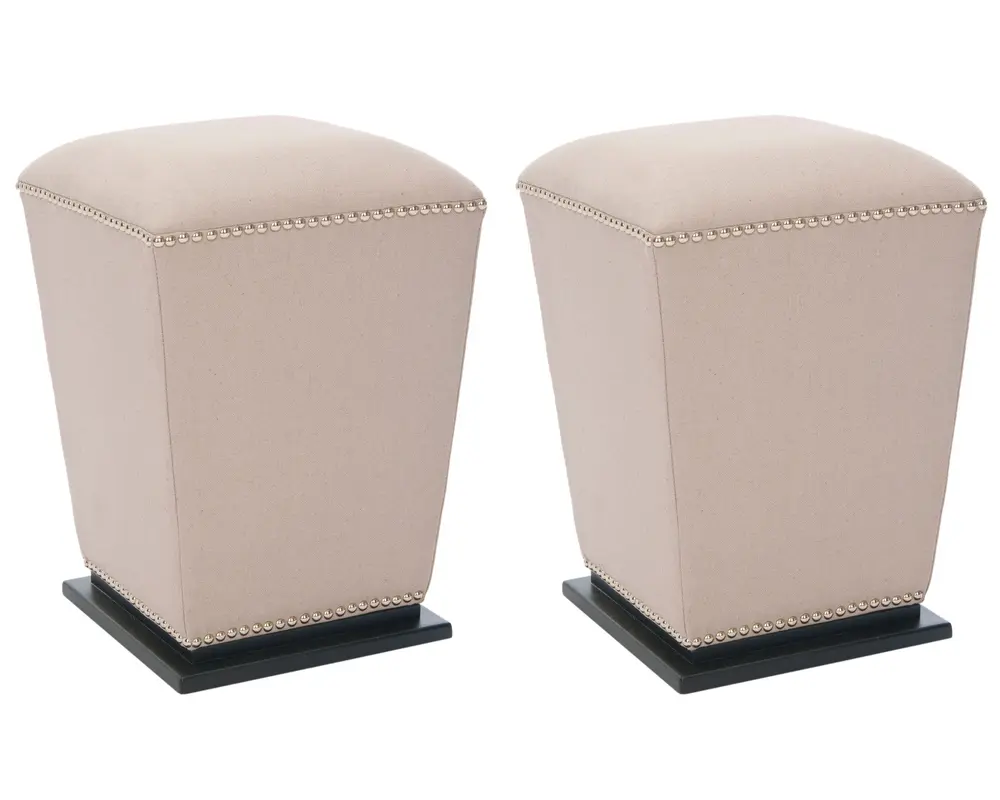 Mason Ottoman Beige Fabric (Set Of 2)