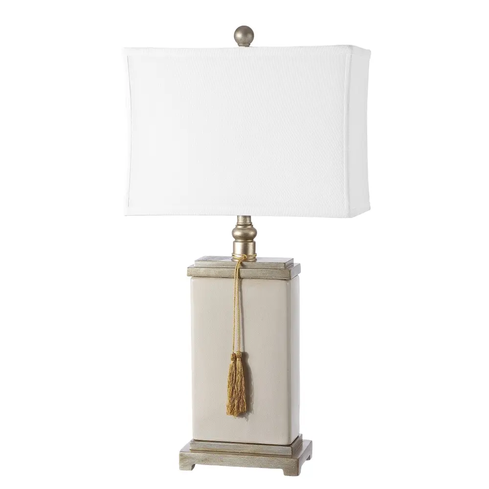 Amiliana Cream Glazed 32 Inch H Tassel Lamp