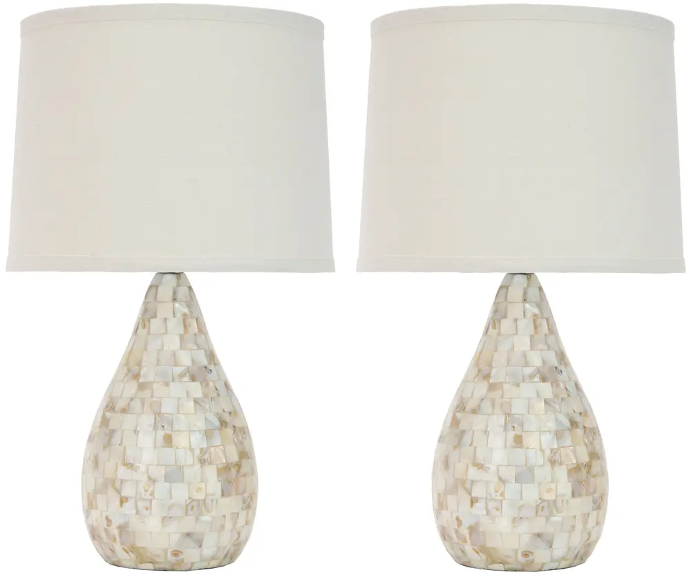 Lauralie 20.5 Inch H Ivory Capiz Shell Lamp