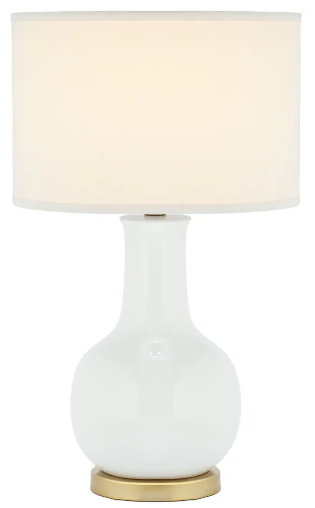 White 27.5 Inch H Ceramic Paris Lamp