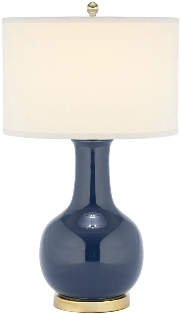 Navy 27.5 Inch H Blue Ceramic Paris Lamp