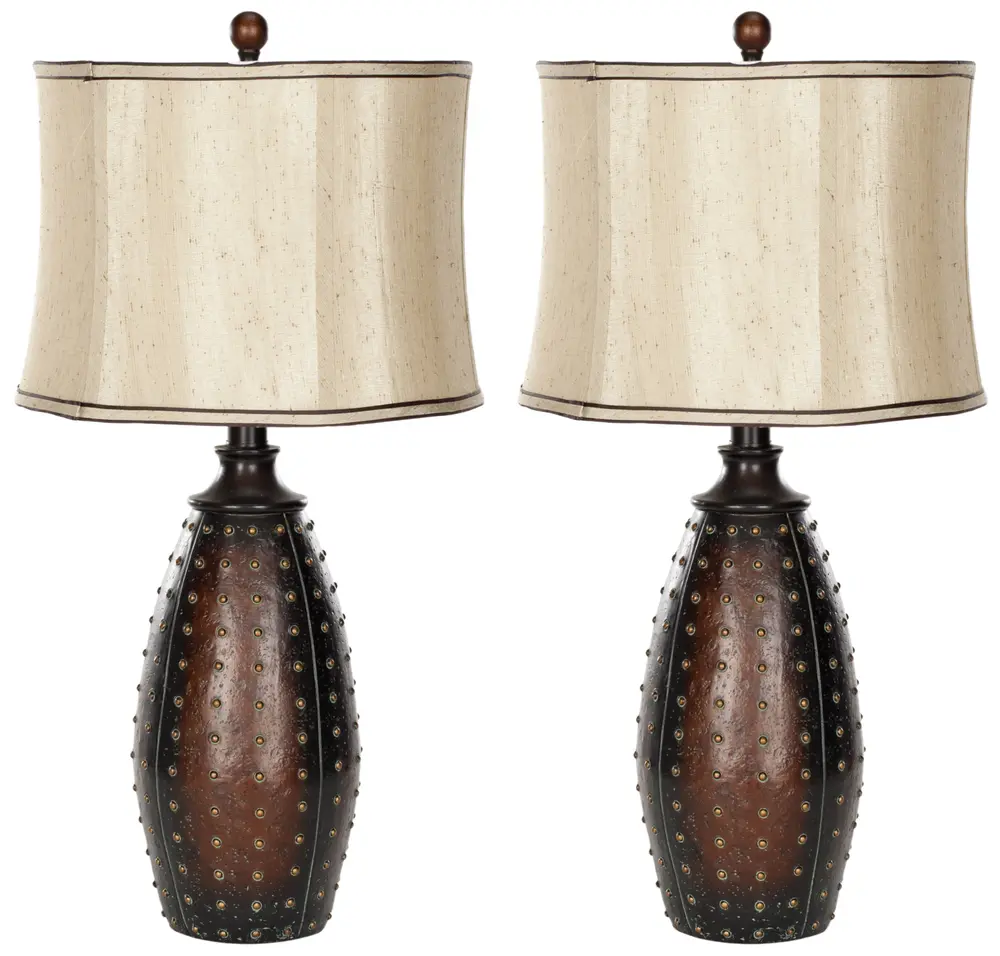 Santa 28.5 Inch H Fe Faux Leather Lamp