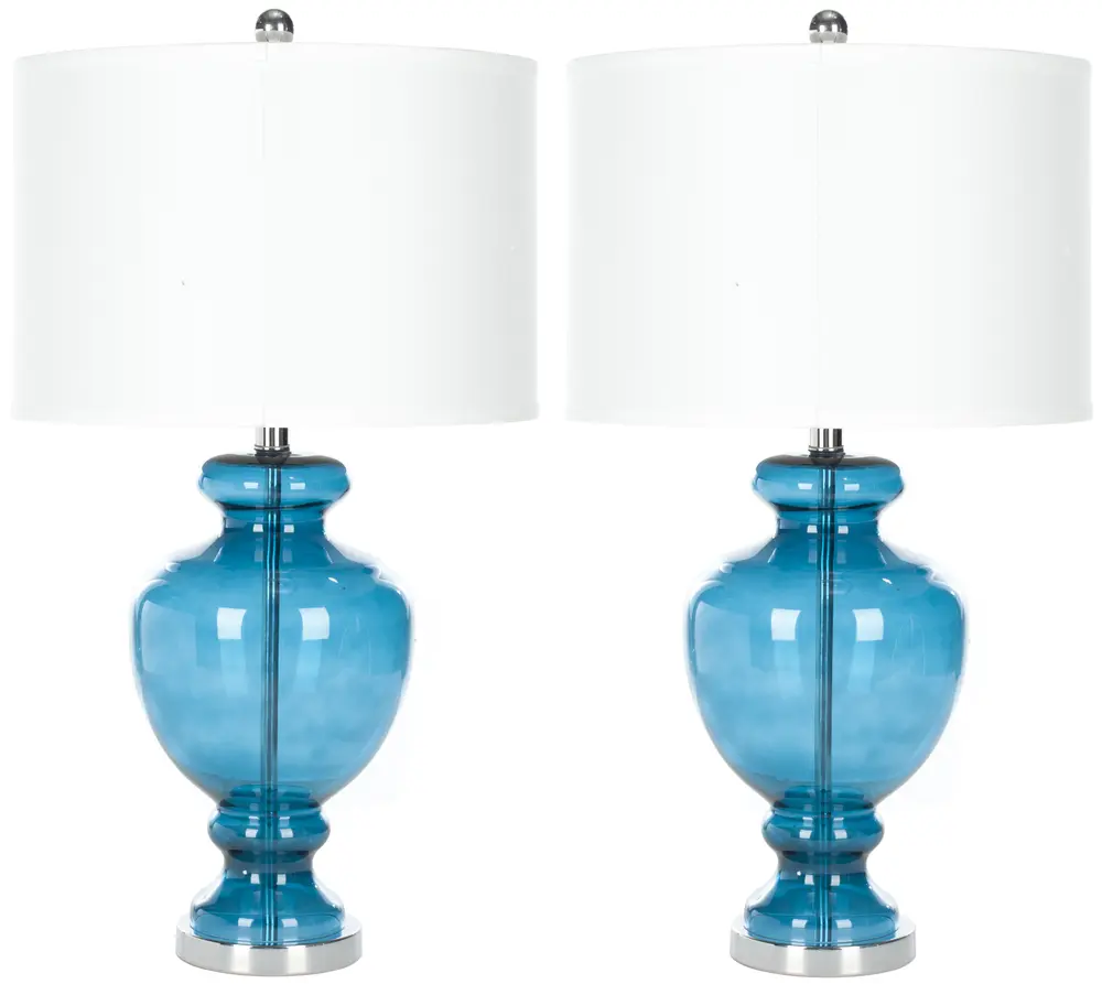 Morocco 27 Inch H Blue Glass Table Lamp
