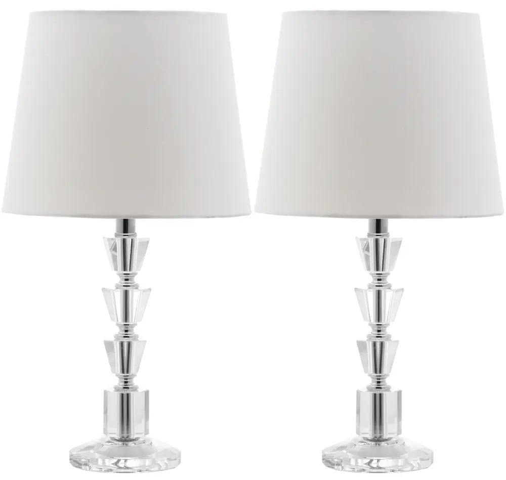 Harlow 16 Inch H Tiered Crystal Dark Grey Lamp
