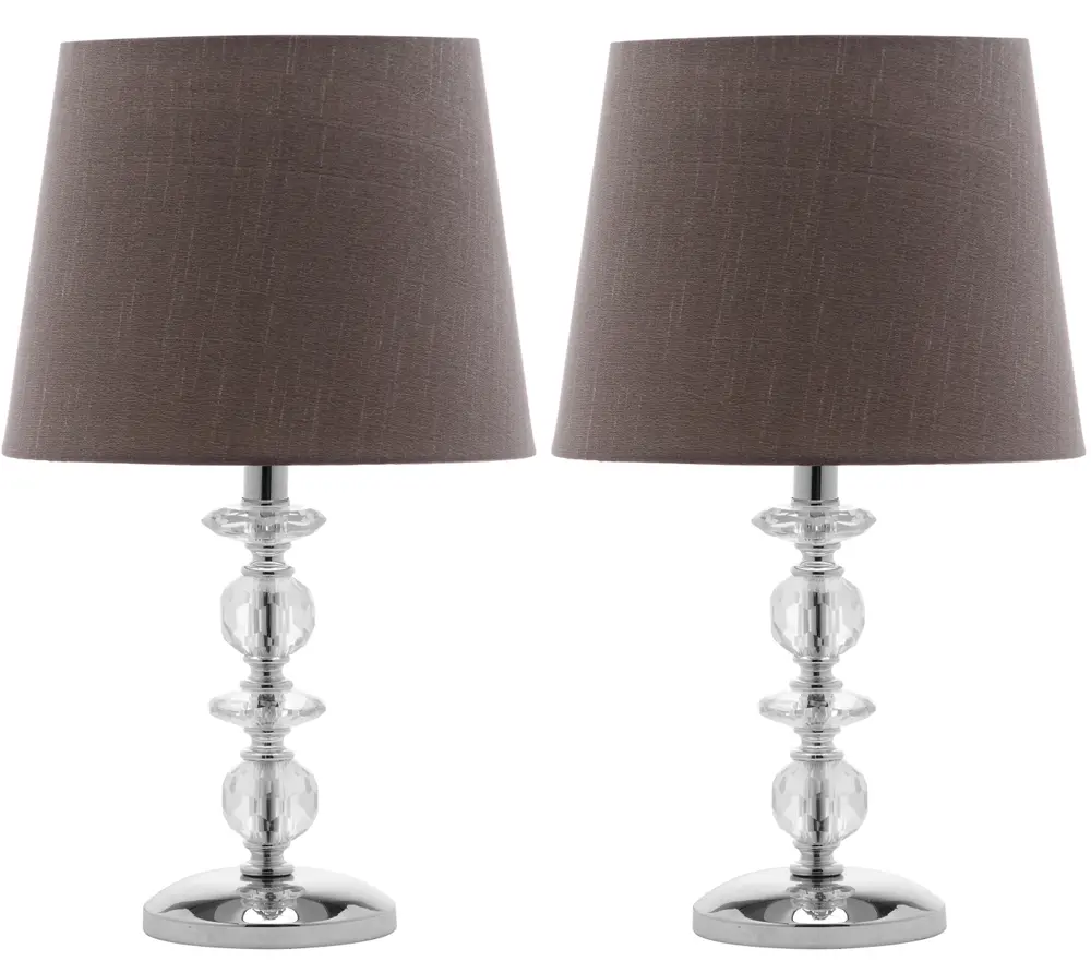 Derry 15 Inch H Stacked Crystal Dark Grey Lamp