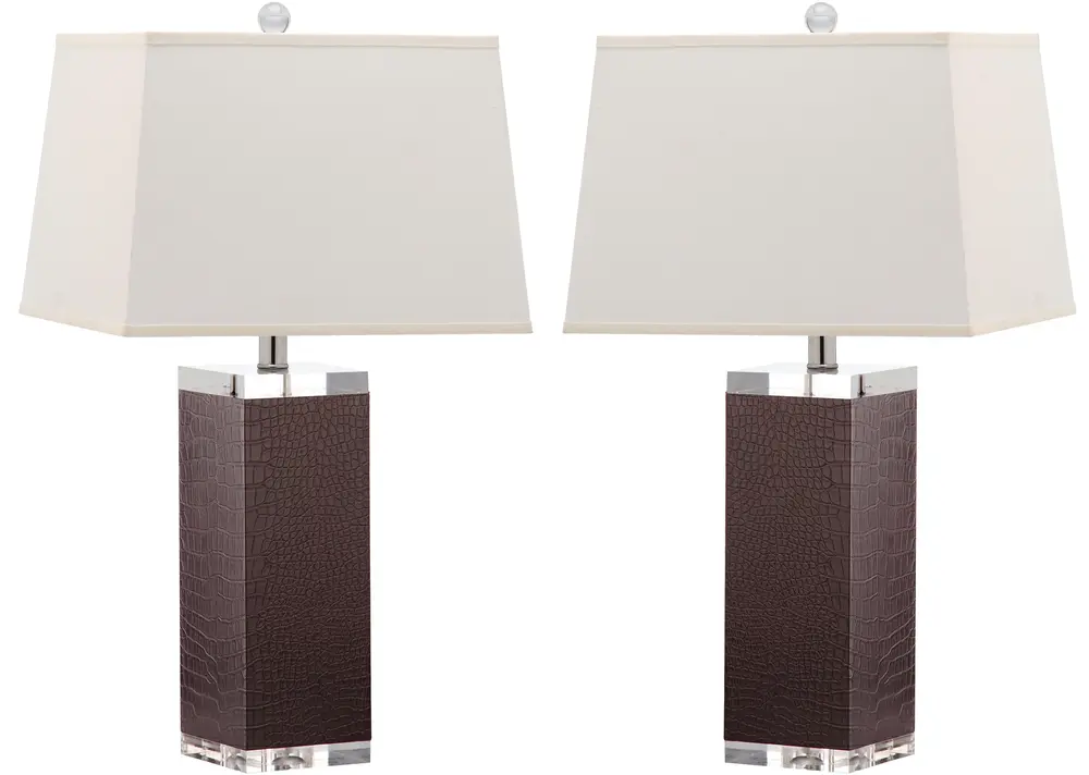 Deco 27 Inch H Leather Table Lamp