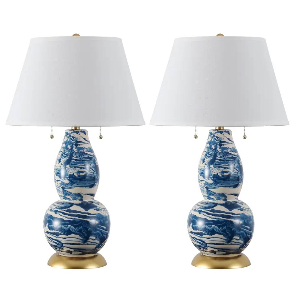 Color Swirls  28 Inch H Glass Table Lamp
