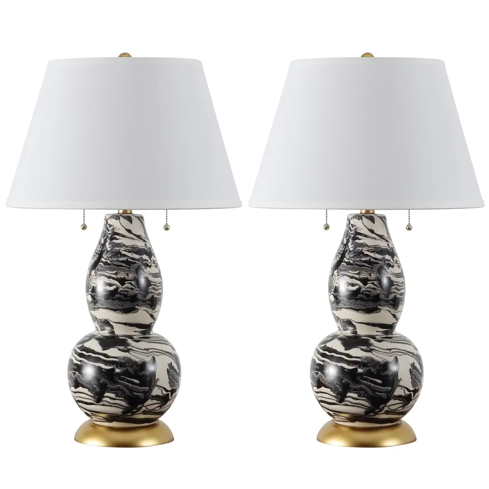 Color Swirls 28 Inch H Glass Table Lamp