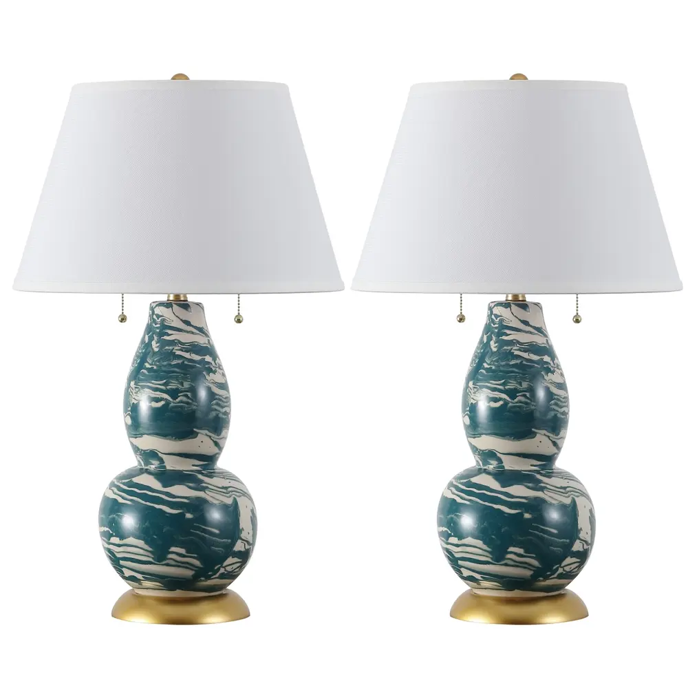 Color Swirls 28 Inch H Glass Table Lamp