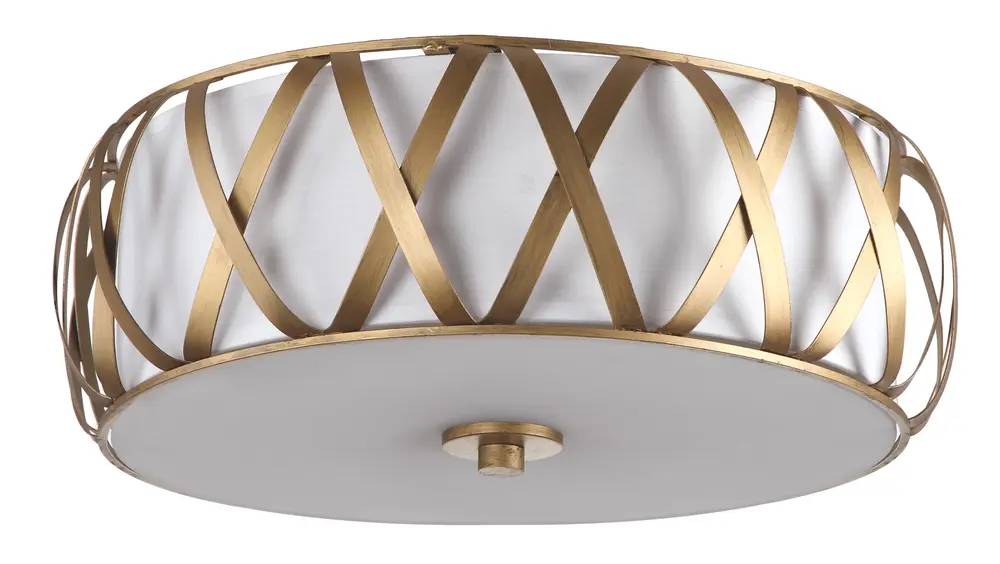 Charing 2 Light Antique Gold 15.4 Inch Dia Cross Flush Mount