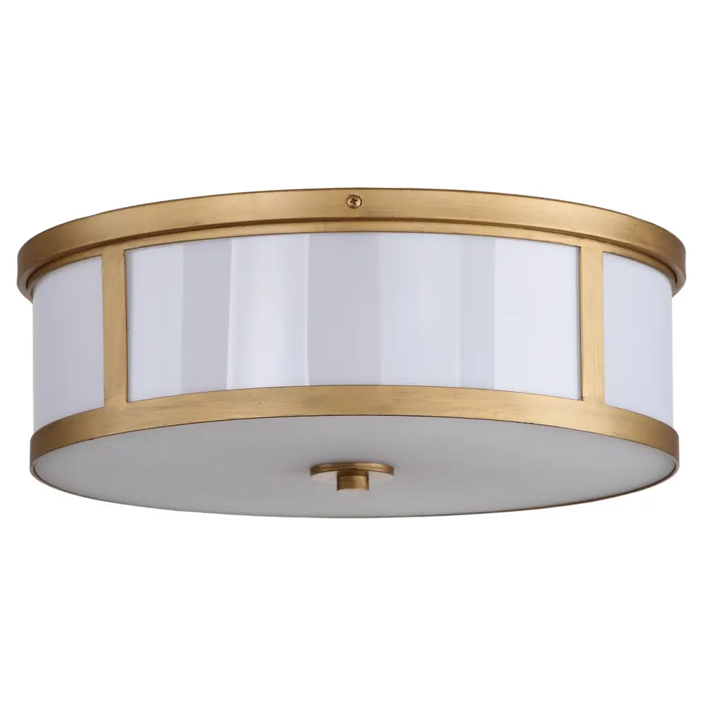 Avery 2 Light Antique Gold 17 Inch Dia Drum Flush Mount