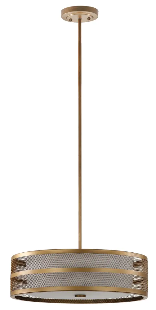 Greta Veil 4 Light Antique Gold 20 Inch Dia Adjustable Pendant