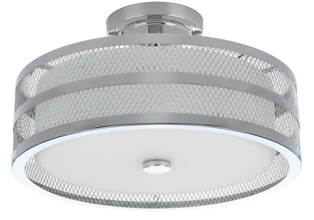 Greta 3 Light Chrome 15.75 Inch Dia Veil Semi Flush