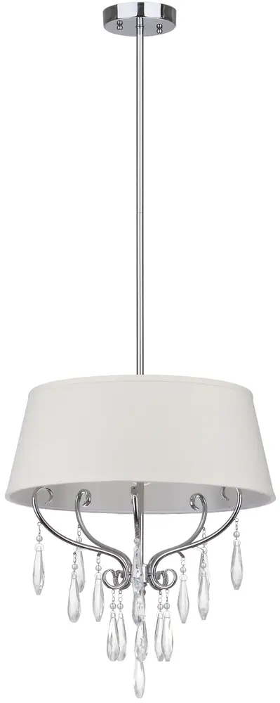 Waltz 3 Light Chrome Beaded 17 Inch Dia Adjustable Pendant
