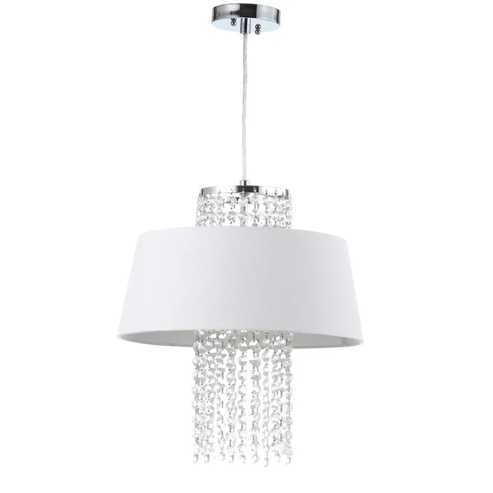 Cadenza 3 Light Chrome Beaded 16 Inch Dia Pendant