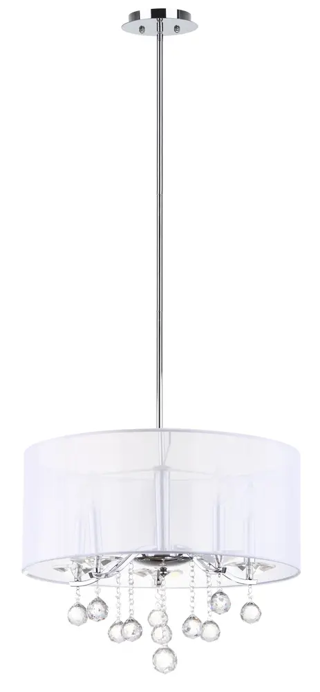 Etude 5 Light Chrome Beaded 20 Inch Dia Adjustable Pendant