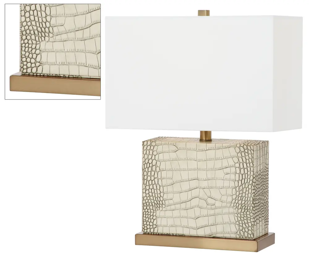 Delia 20.5 Inch H Faux Alligator Table Lamp