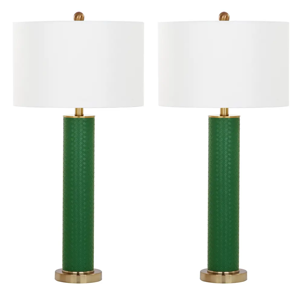 Ollie 31.5 Inch H Faux Woven Leather Table Lamp
