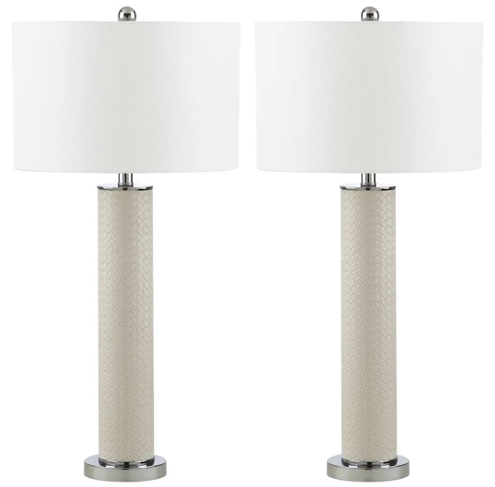 Ollie 31.5 Inch H Faux Woven Leather Table Lamp