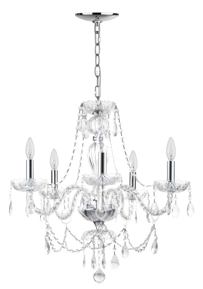 Jingle 5 Light Chrome 22.5 Inch Dia Adjustable Chandelier