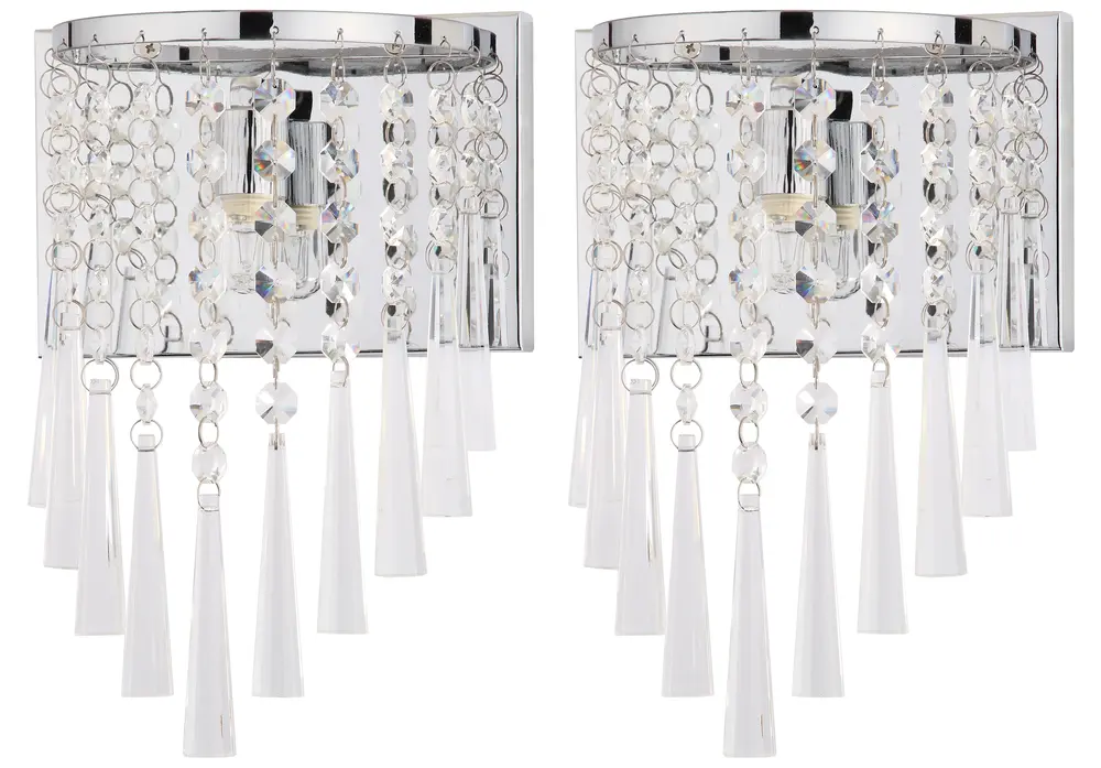Tilly Chrome 10 Inch H Beaded Wall Sconce
