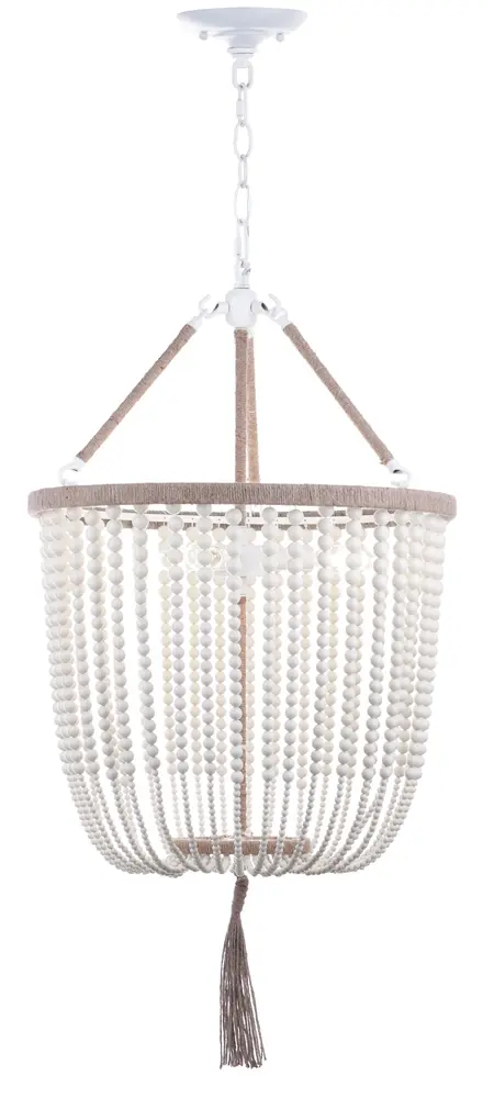 Angie 3 Light Cream 18 Inch Dia Beaded Pendant