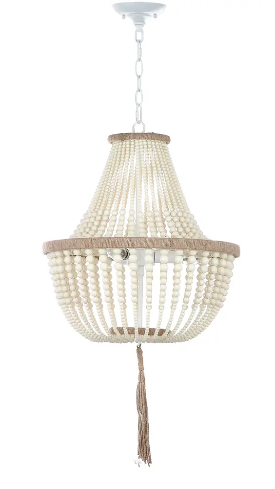 Lush Kristi 3 Light 16.5 Inch Dia Cream Beaded Pendant