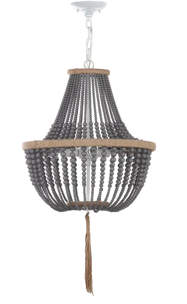 Lush Kristi 3 Light 16.5 Inch Dia Grey Beaded Pendant