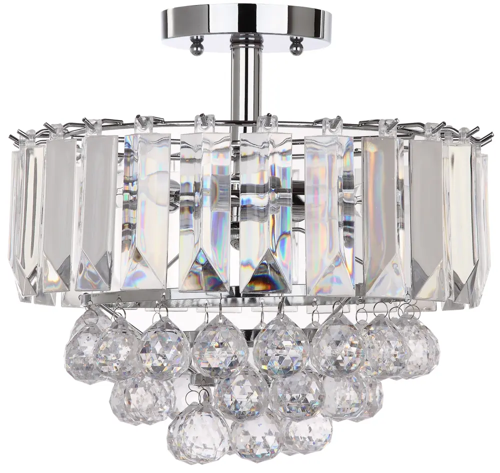 Vaxcel 3 Lights Chrome Acrylic 13.5 Inch Dia Flush Mount