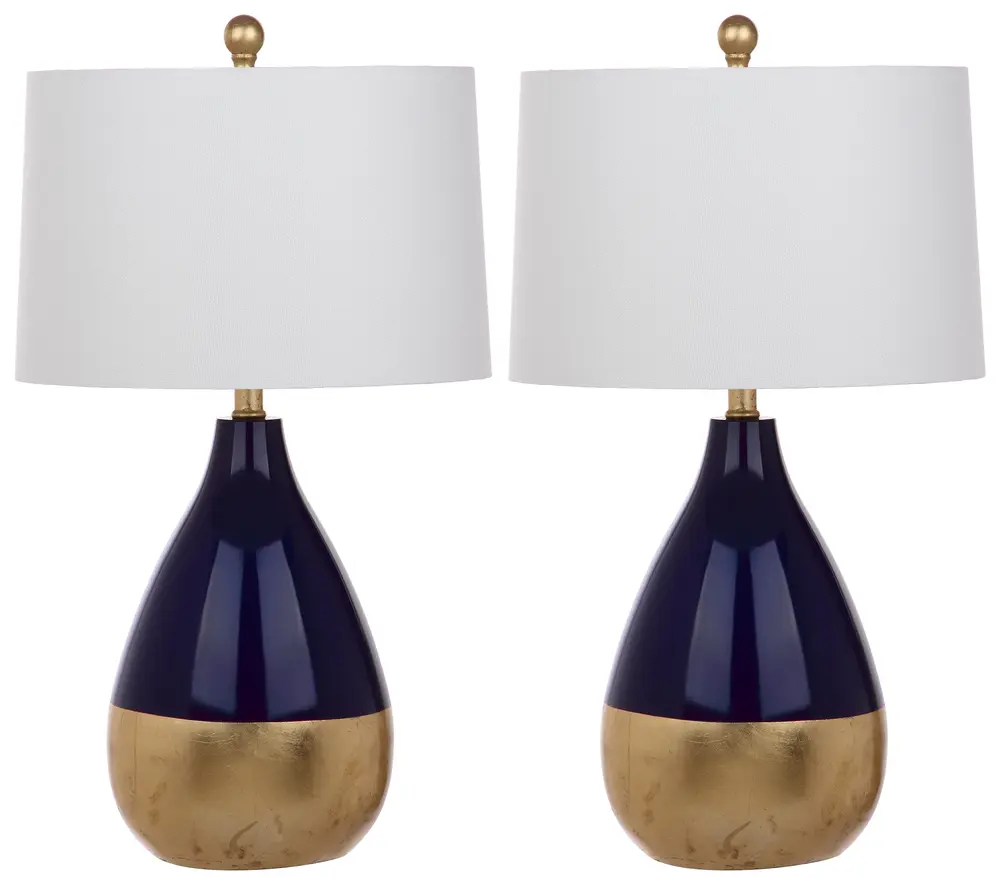 Kingship 24 Inch H Navy And Gold Table Lamp