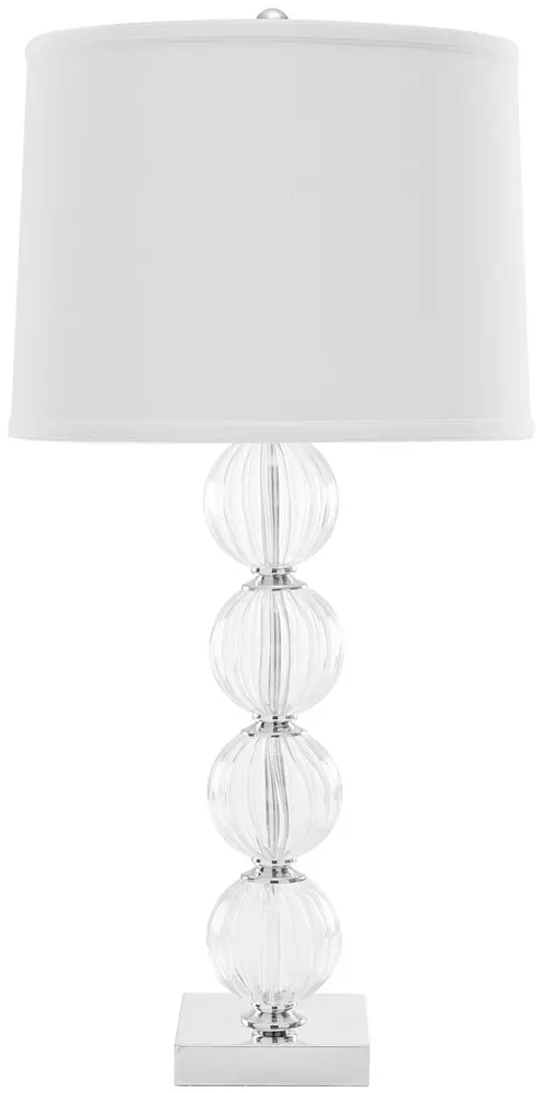 Amanda 31 Inch H White Crystal Glass Globe Lamp