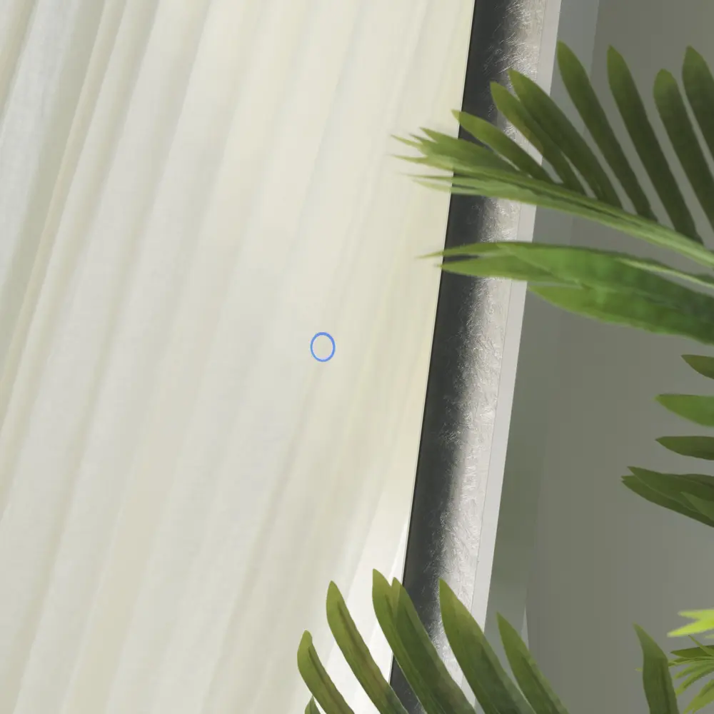 Montauk, 26 Inch, Silver Grey/Silver Leaf, Aluminum Led Mirror