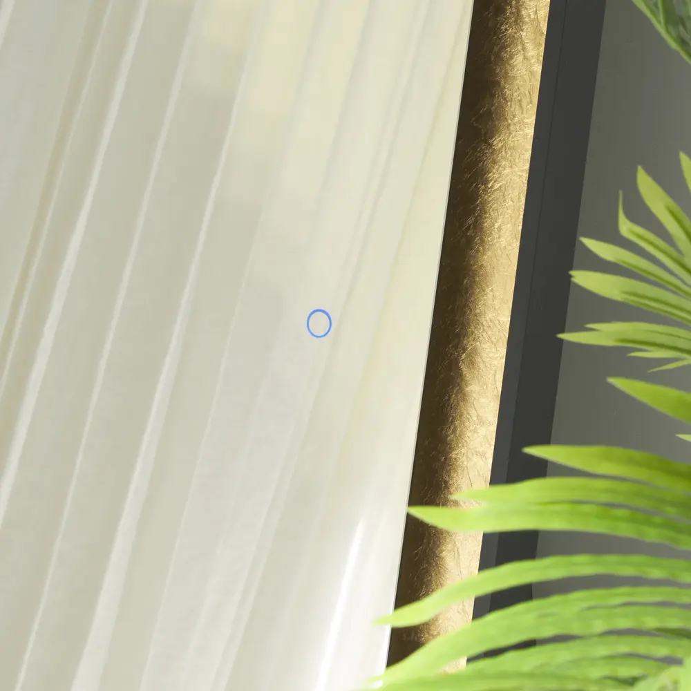 Montauk, 26 Inch, Black/Gold Leaf, Aluminum Led Mirror