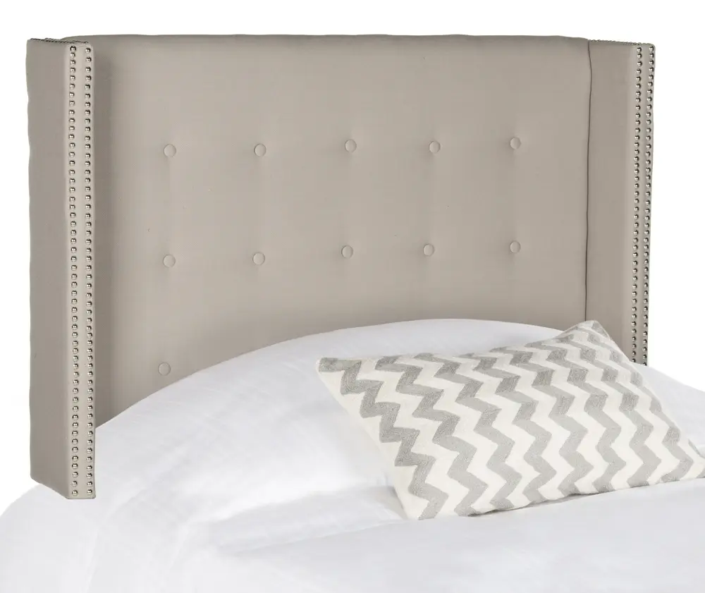 Keegan Taupe Tufted Winged Headboard