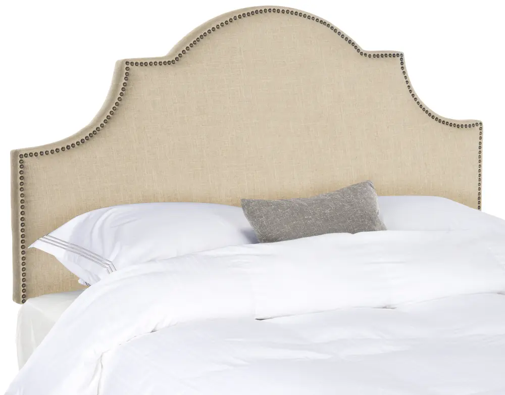 Hallmar Hemp Arched Headboard   Brass Nail Head