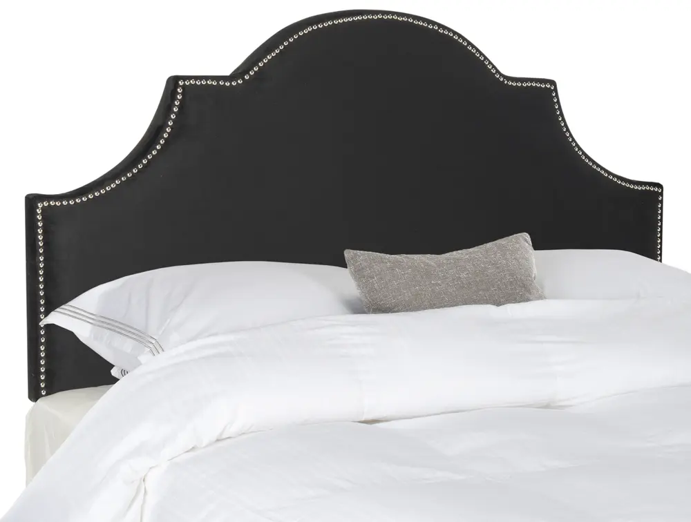 Hallmar Black Velvet Headboard   Silver Nail Head