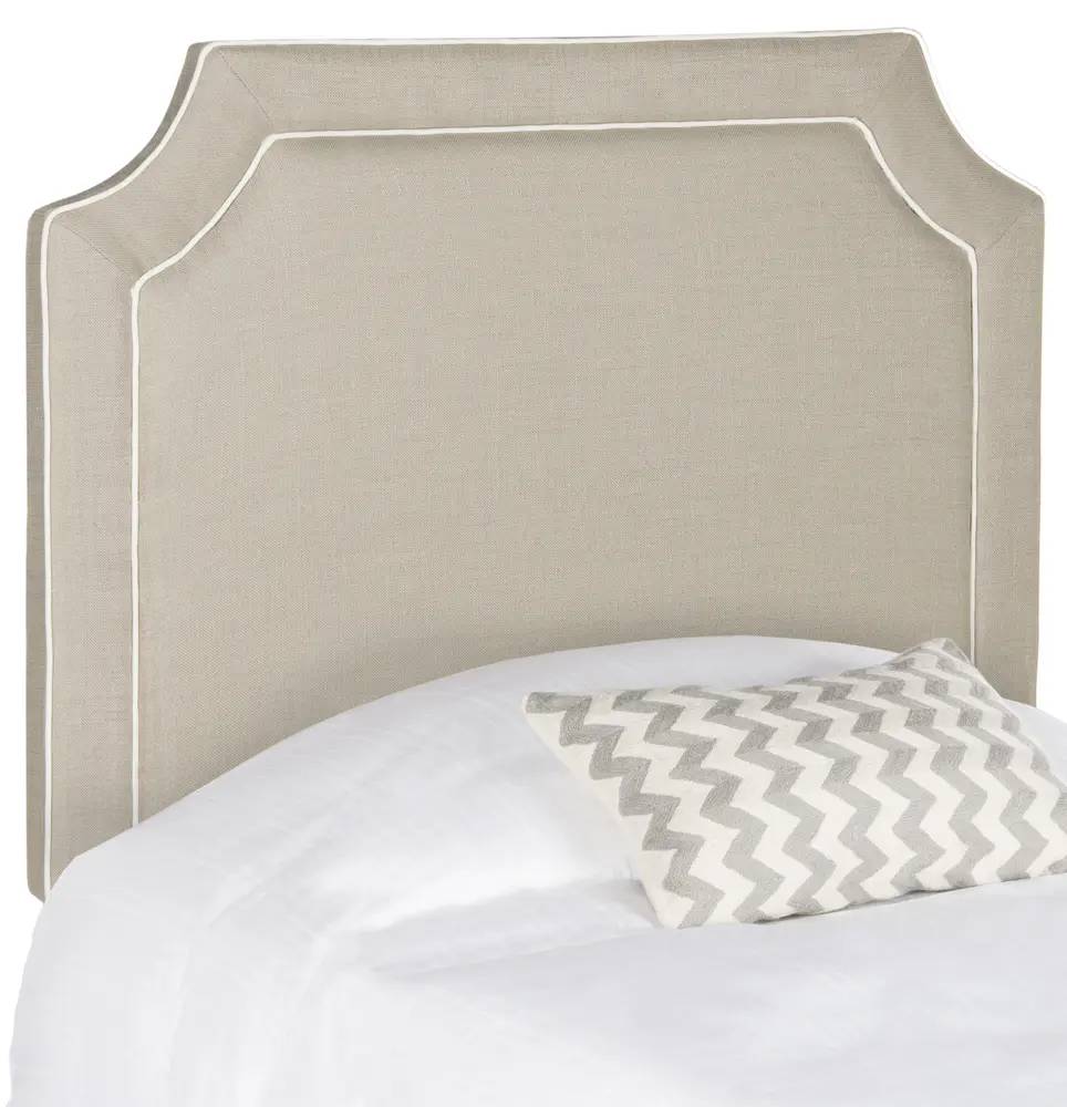 Dane Oyester & White Piping Headboard