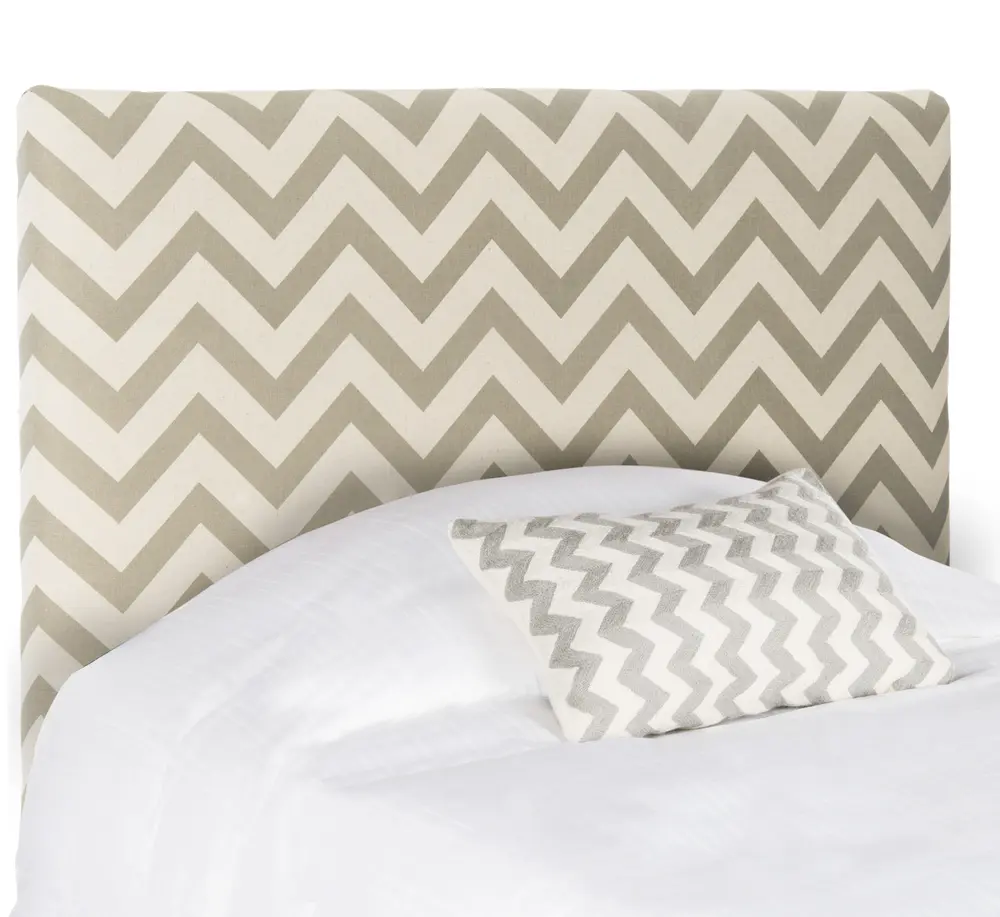 Ziggy Grey & White Zig Zag Headboard